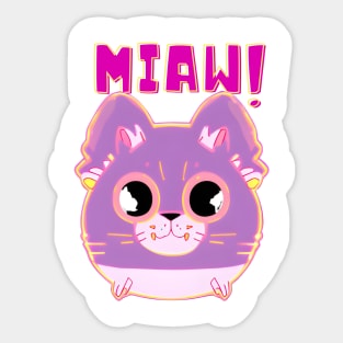 Cat Miaw - Cute and Playful Cat Design for Cat Lovers Sticker